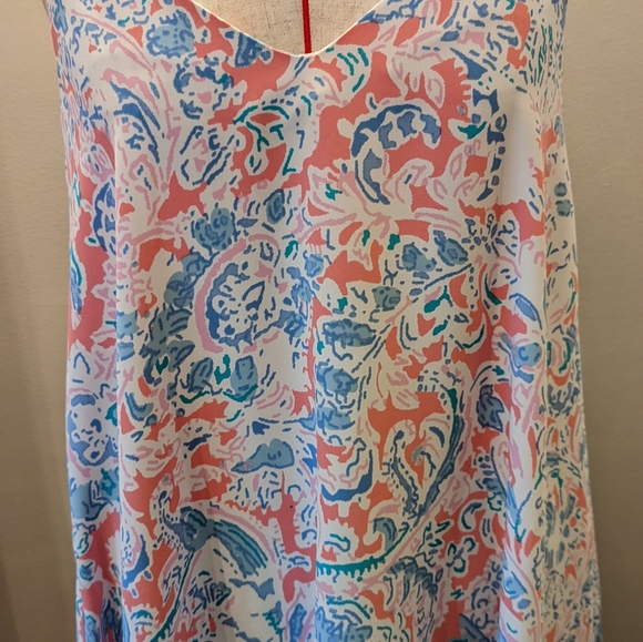 Anthropologie Antibes Blanc Tank Sundress XS Pink & Blue Design Spaghetti Straps - Picture 7 of 8